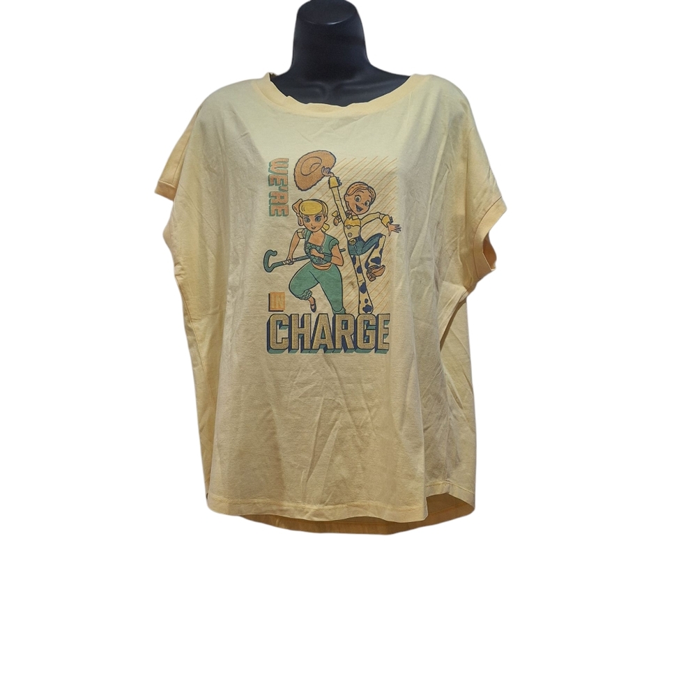 Disney Parks Pixar Toy Story Bo Peep & Jessie Yellow Sleveless Tee Adult Med NEW